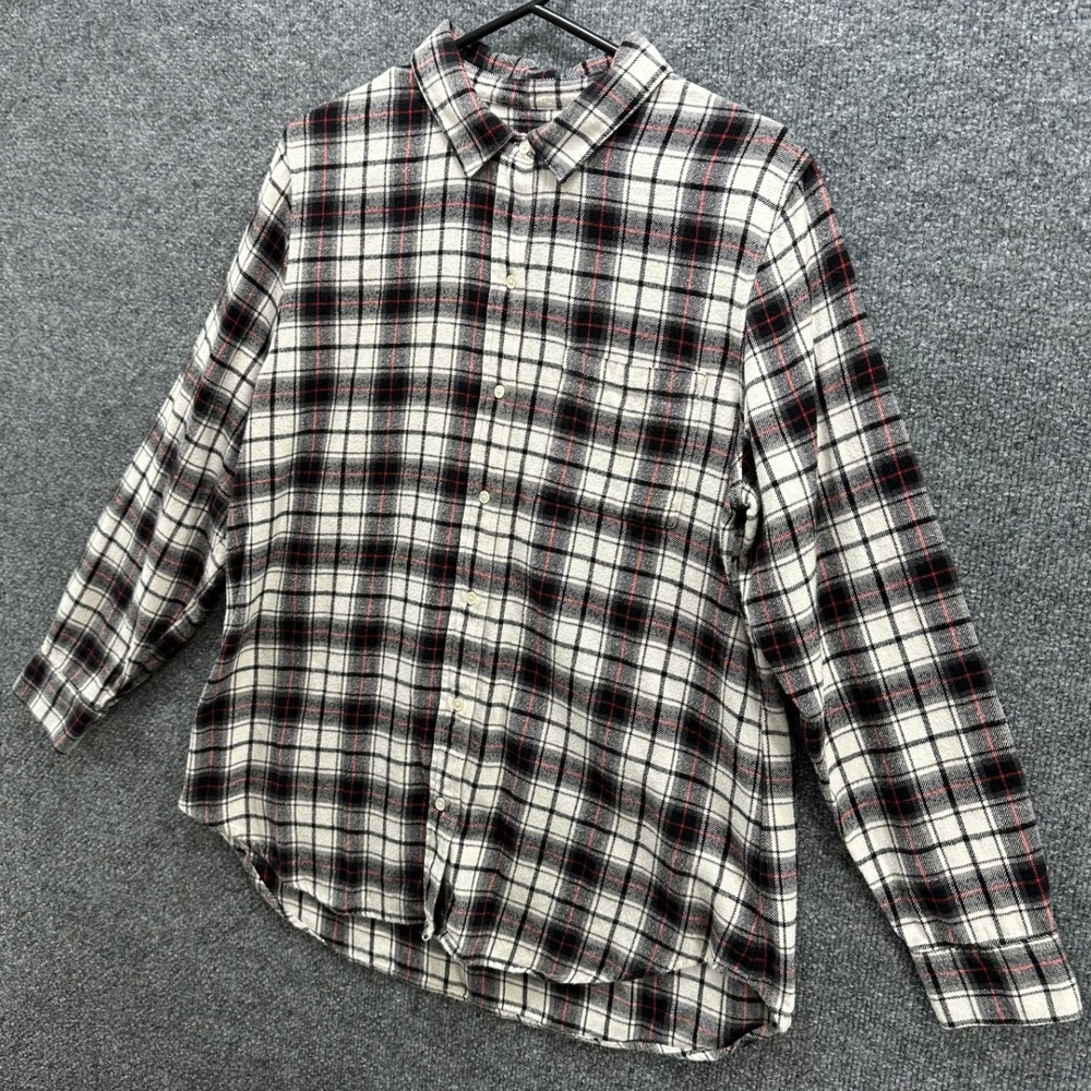 Banana Republic Boyfriend Fit Flannel Shirt Womens Large, 100% cotton - Picture 2 of 9